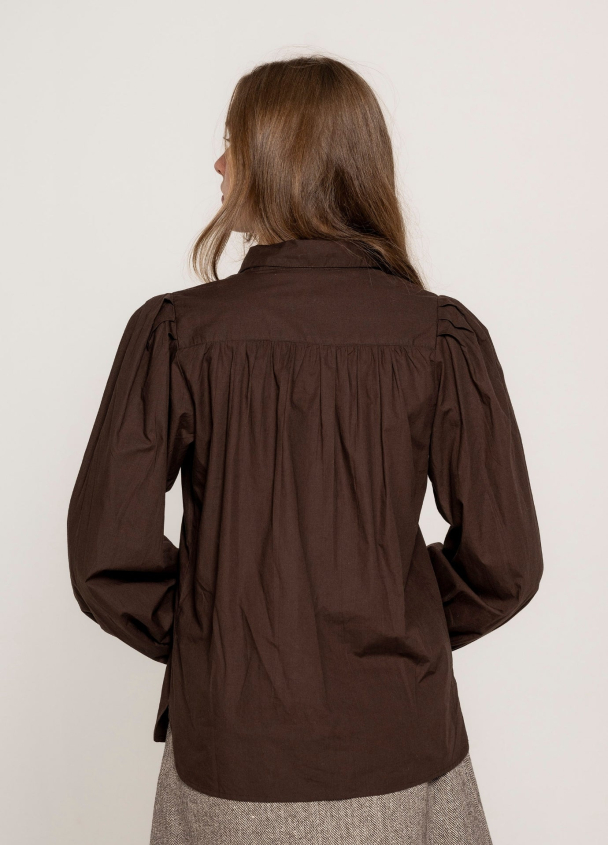 Erika Shirt - Chocolate Poplin - Image 2