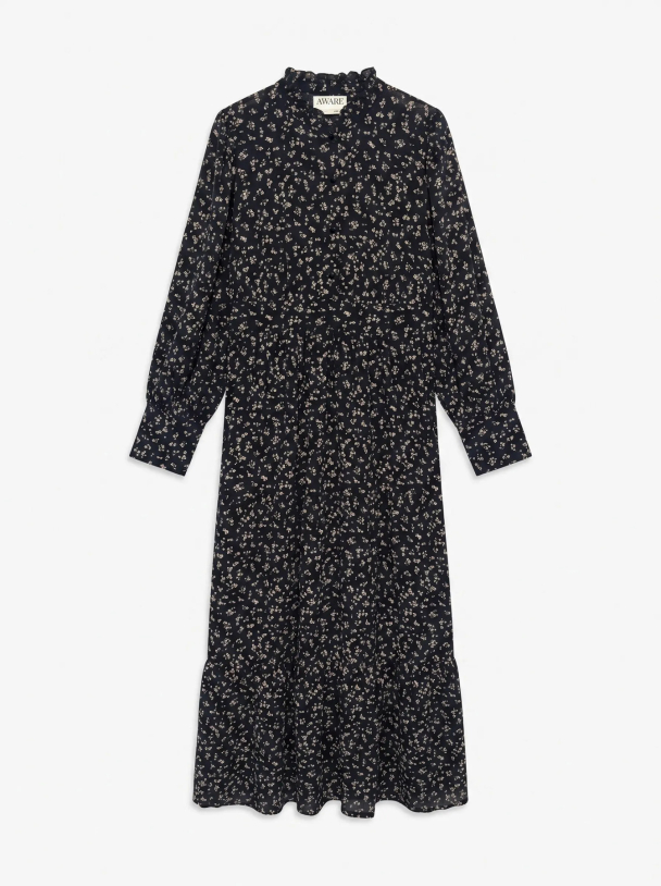AWNOELLE LS HIGH NECK ANKLE DRESS - Image 1