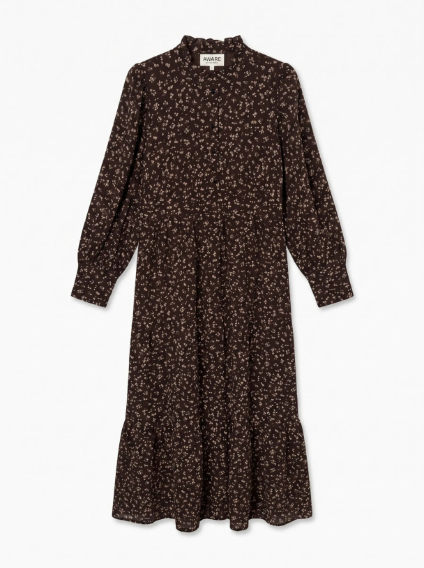 AWNOELLE LS HIGH NECK ANKLE DRESS - Image 1