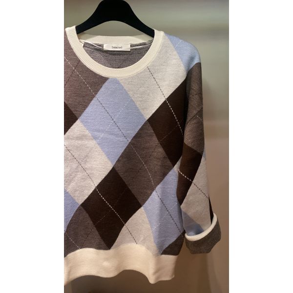 Thea Argyle Wool O-Neck