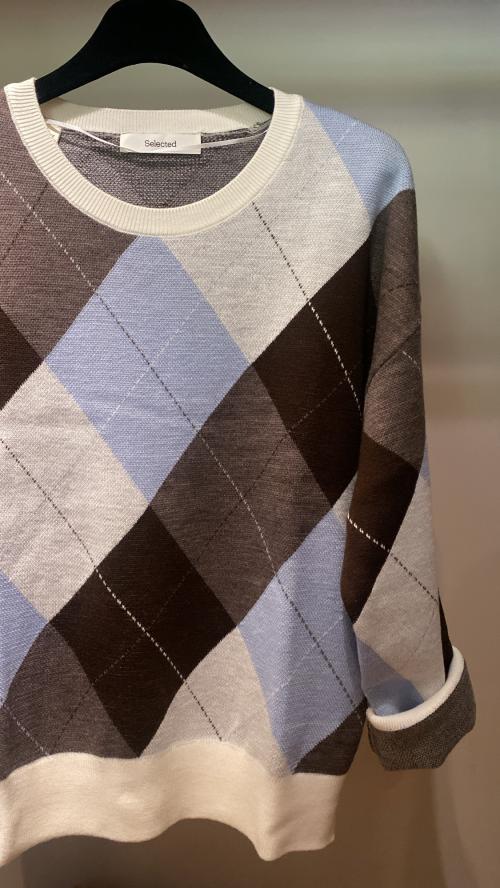 Thea Argyle Wool O-Neck