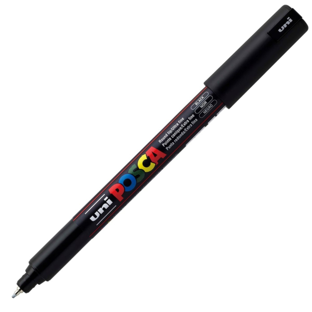 Uni POSCA PC-1MR – Ultra-Fine 0,7mm – 24 Black