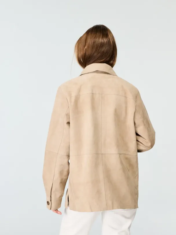 SUEDE SHIRT JACKET  - SAND - Image 2