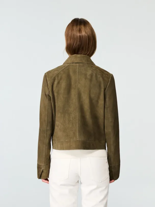 SHORT SUEDE JACKET - OLIVE - Image 2