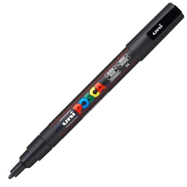 Uni POSCA PC-3M – Fine 0,9-1,3mm – 24 Black