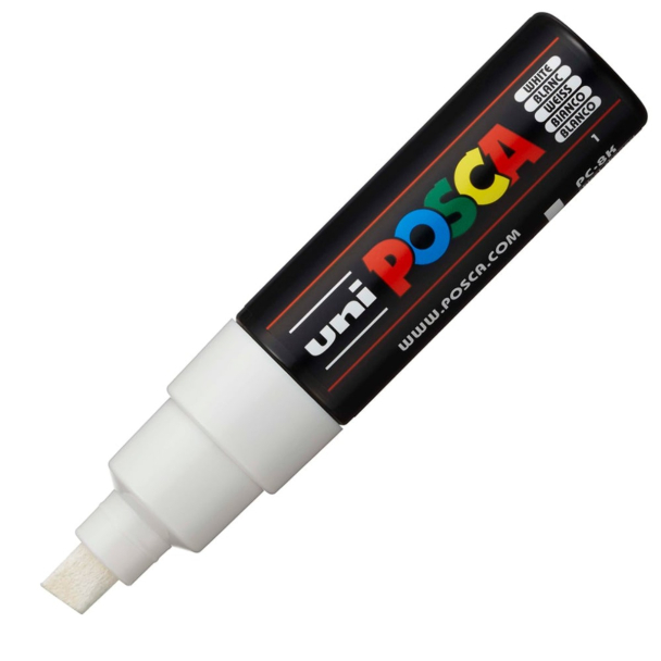 Uni POSCA PC-8K – Chisel 8mm – 1 White