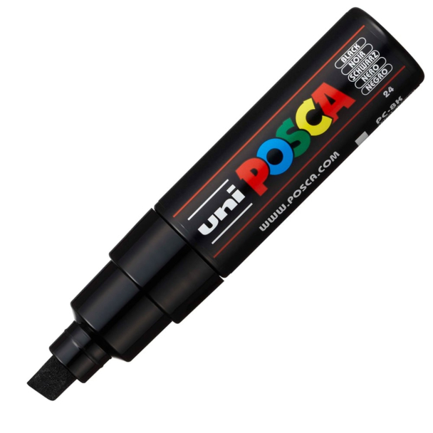 Uni POSCA PC-8K – Chisel 8mm – 24 Black