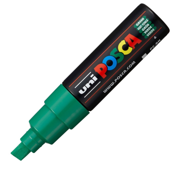 Uni POSCA PC-8K – Chisel 8mm – 6 Green