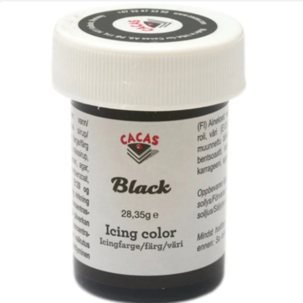 Icingfarge - Svart Cacas 28,35 g