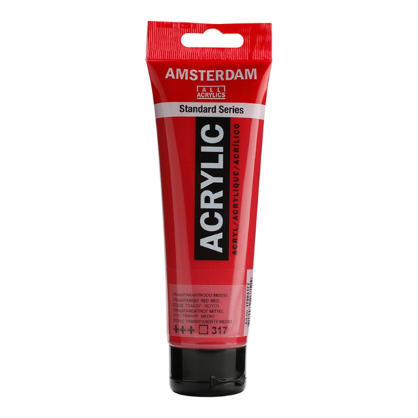 Amsterdam Standard Akryl 120ml - 317 Transp. red medium