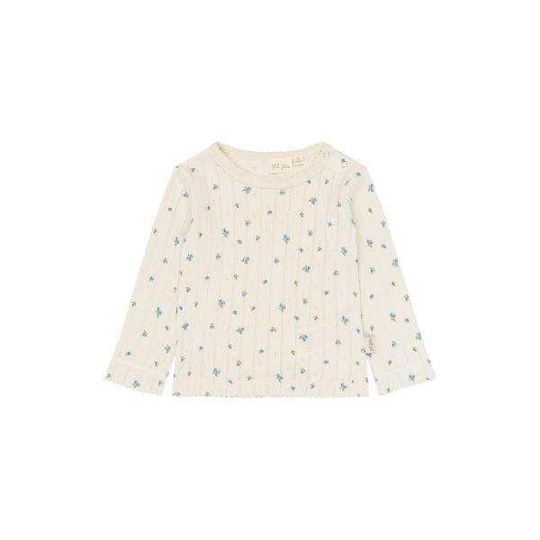 Gracie Pointelle Genser, Eggnog / Blueberry - Petit Piao