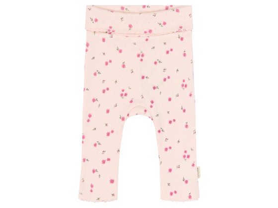 High Waist Leggings Pointelle, Mauve Chalk / Rosehip - Petit Piao