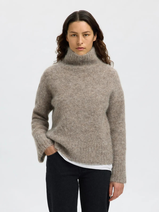 Gabriella Knit High Neck - Steel Gray Melange  - Image 1