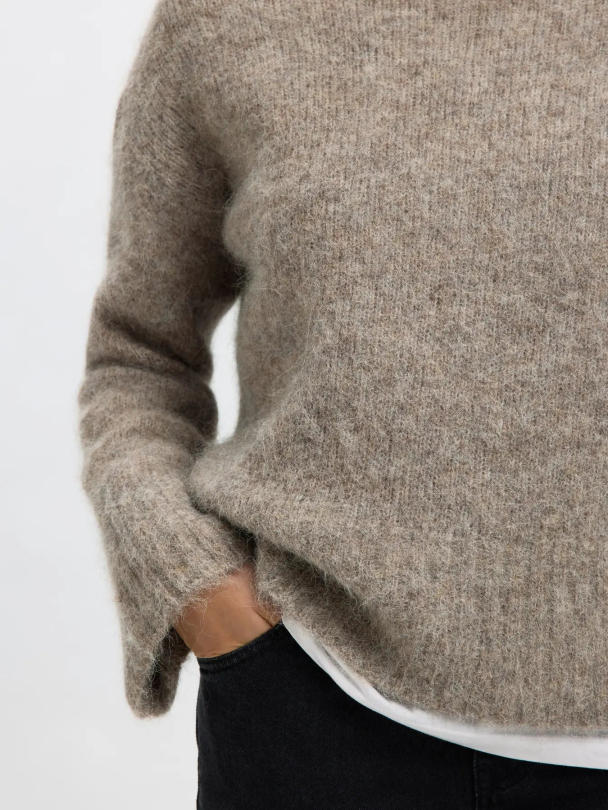 Gabriella Knit High Neck - Steel Gray Melange  - Image 2