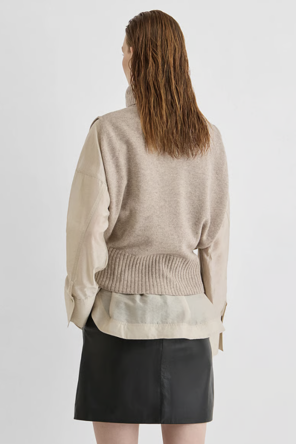 Cleo Roll Neck Knit Vest - Pelican  - Image 2