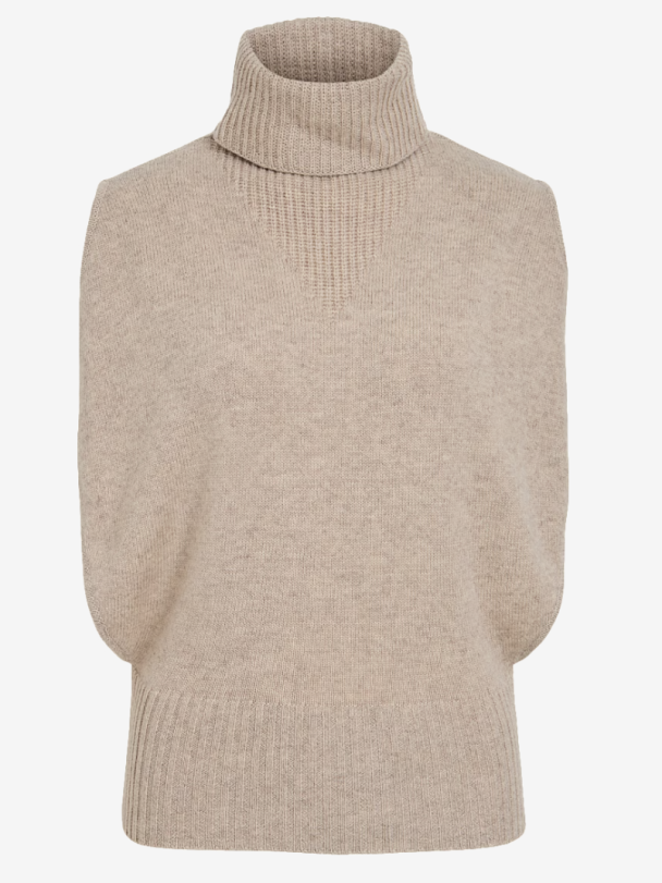 Cleo Roll Neck Knit Vest - Pelican  - Image 3