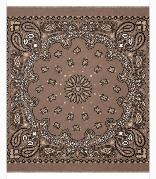 Large Paisley Scarf - Taupe 