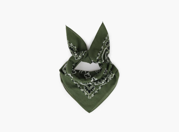 Bomullskjerf Bandana 70 x 70 cm - Oliven Grønn - Image 1
