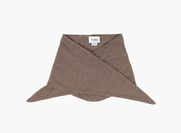 Lara Soild Wool Cashmere Triangle - Brun - Image 2