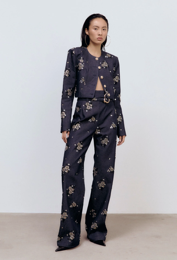 Faye Jacket - Dark Blue Sequins  - Image 1