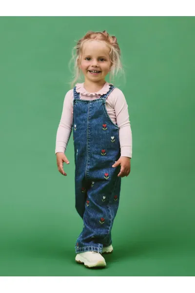 NMFmalo Denim Overall m/blomster