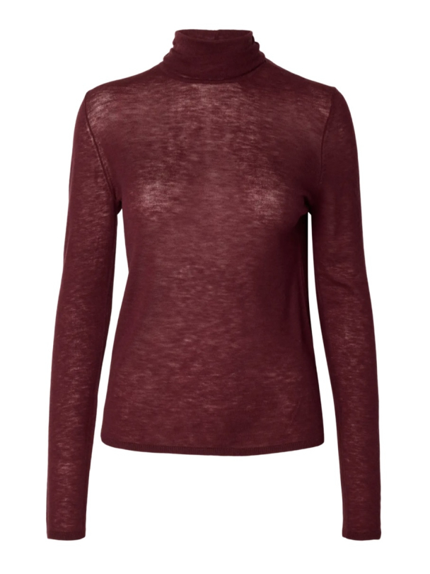 Wendy Wool Knit Roll Neck - Tawny Port