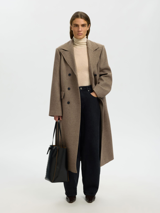 Heritage Wool Blend Coat - Chocolate Chip  - Image 1