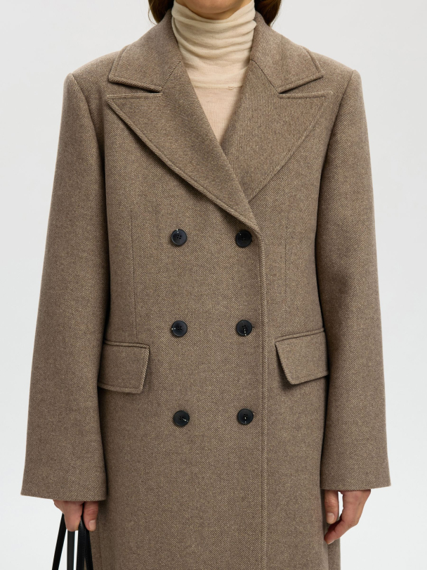 Heritage Wool Blend Coat - Chocolate Chip  - Image 3