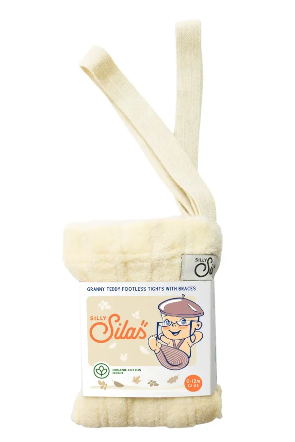 Granny Teddy Footless Tights - Lemon Icing - Image 1