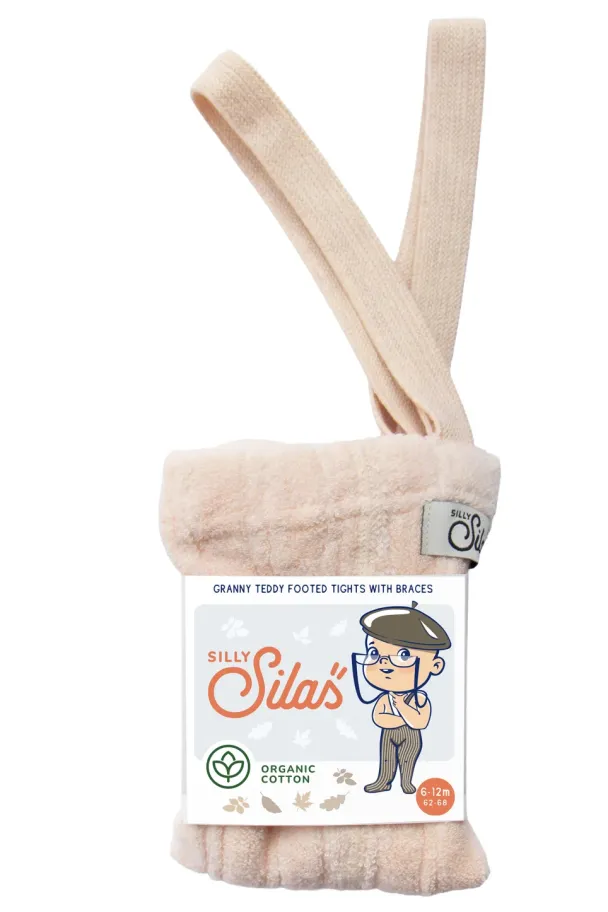 Granny Teddy Footed Tights - Silky Peach - Image 1