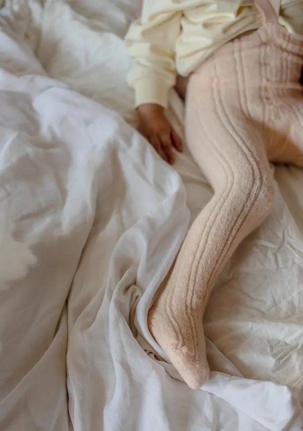 Granny Teddy Footed Tights - Silky Peach - Image 3