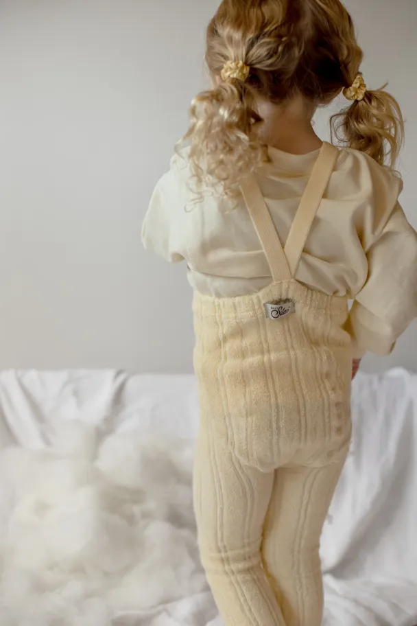 Granny Teddy Footless Tights - Lemon Icing - Image 3