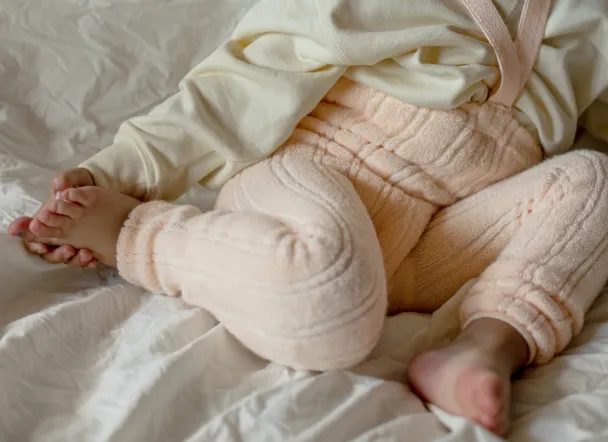 Granny Teddy Footless Tights - Silky Peach - Image 2