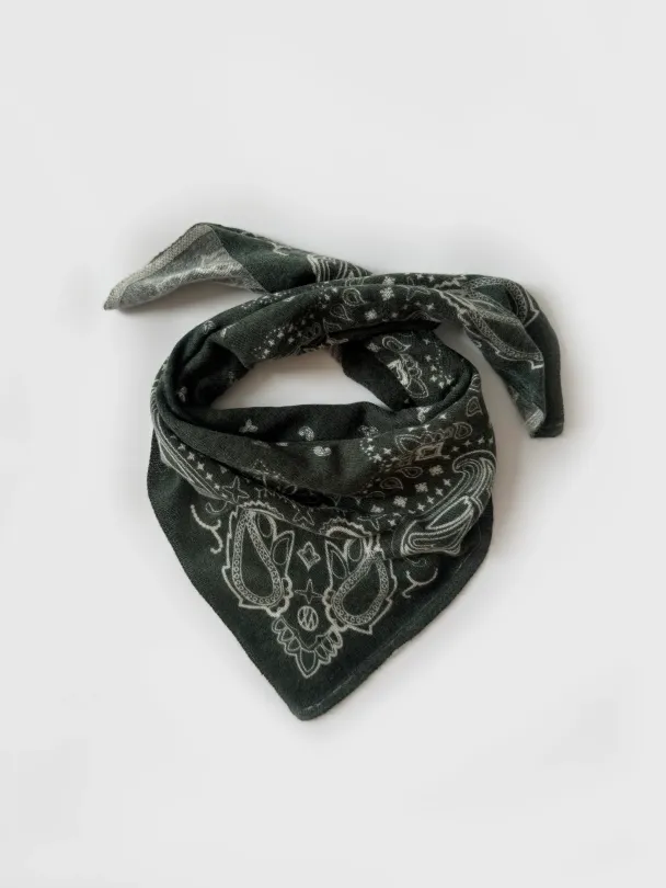 Cashmere Paisley Scarf - Green 65cm - Image 2