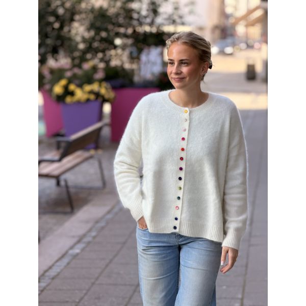 Myk Cardigan Med Fargerike knapper