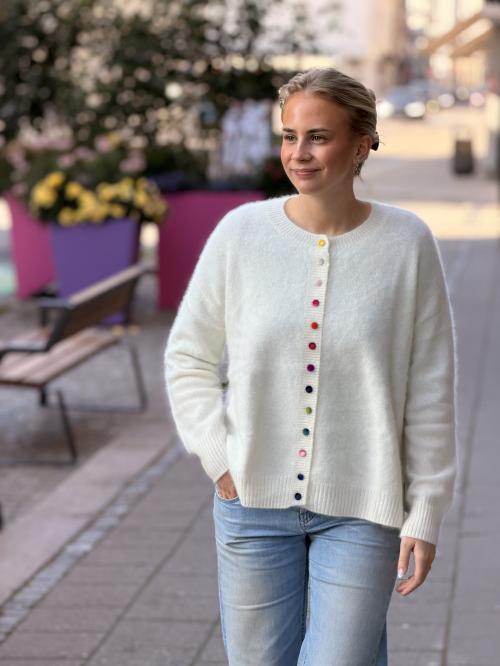 Myk Cardigan Med Fargerike knapper