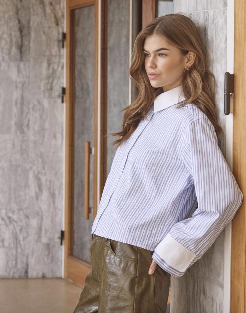 VougeCC Cuff Shirt|Stripet skjorte lyseblå – Co’Couture