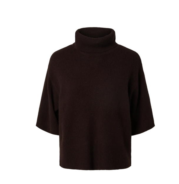 Emila 2/4 Wool Knit Pullover - Coffee Bean 