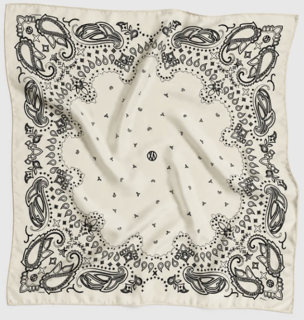 Wool Paisley Scarf - White 80cm