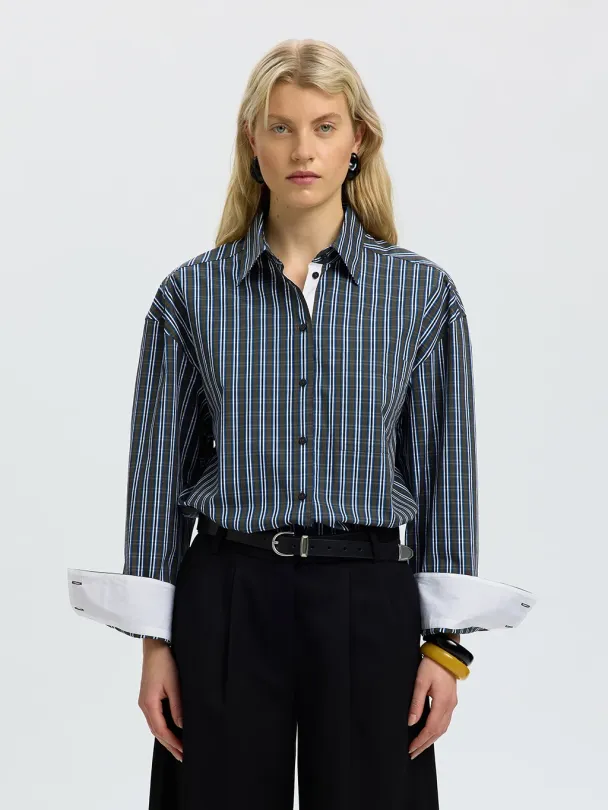 Eden Oversized Pocket Shirt - Peat/Checks  - Image 1