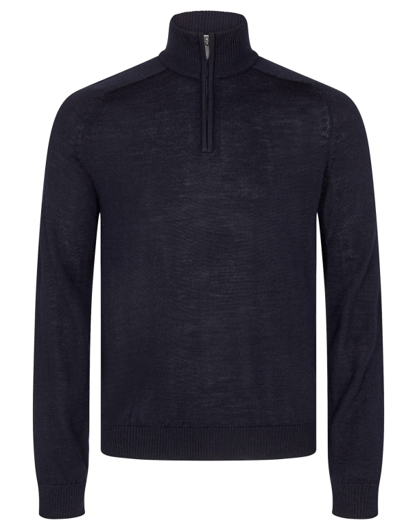 BS Pelle half zip ullgenser, navy - Image 1