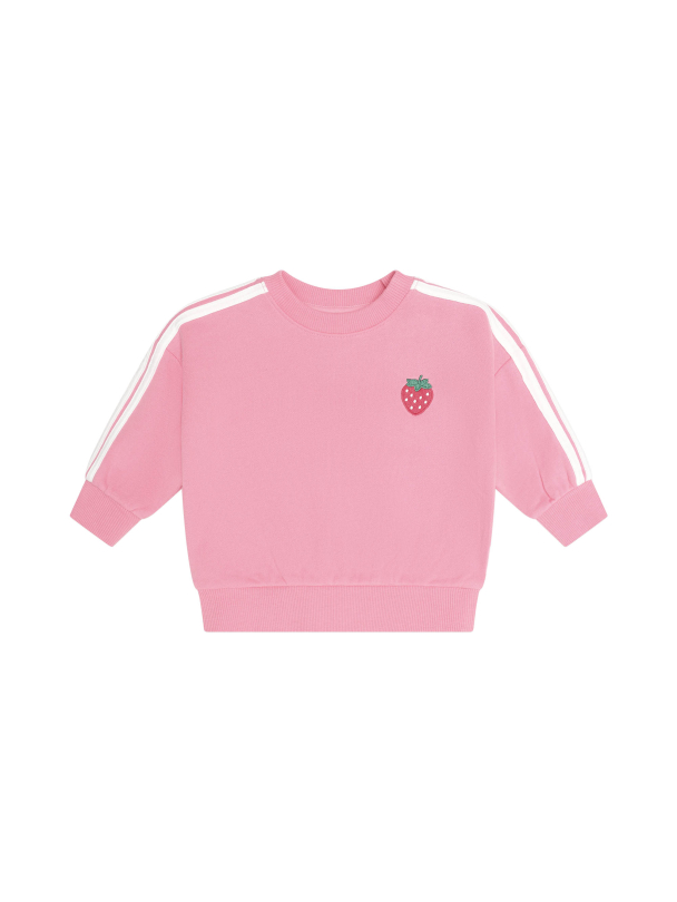 Strawberry Emb Sweatshirt - Flamingo - Image 1