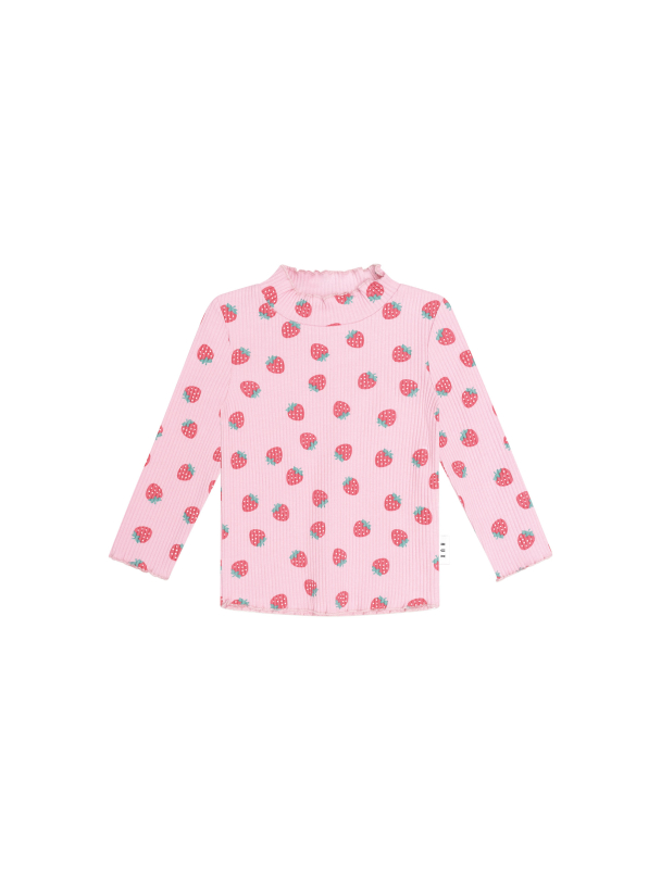 Strawberry Rib Genser - Strawberry Print - Image 1