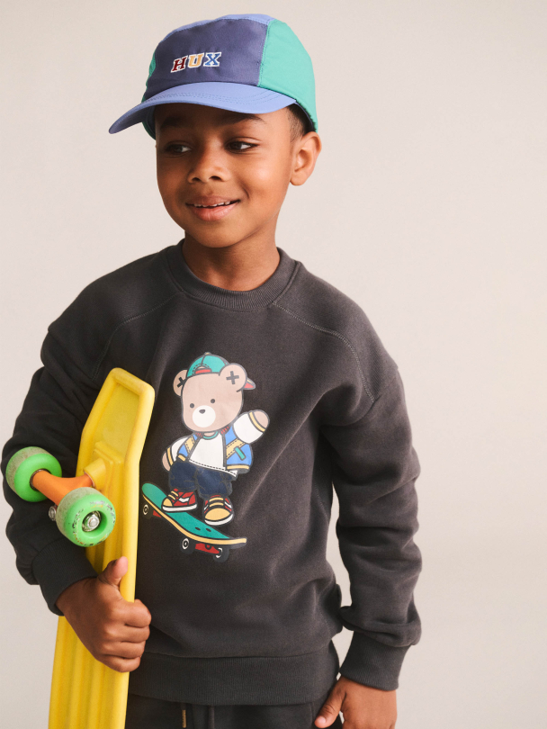 Skater Hux Sweatshirt - Soft Black - Image 4