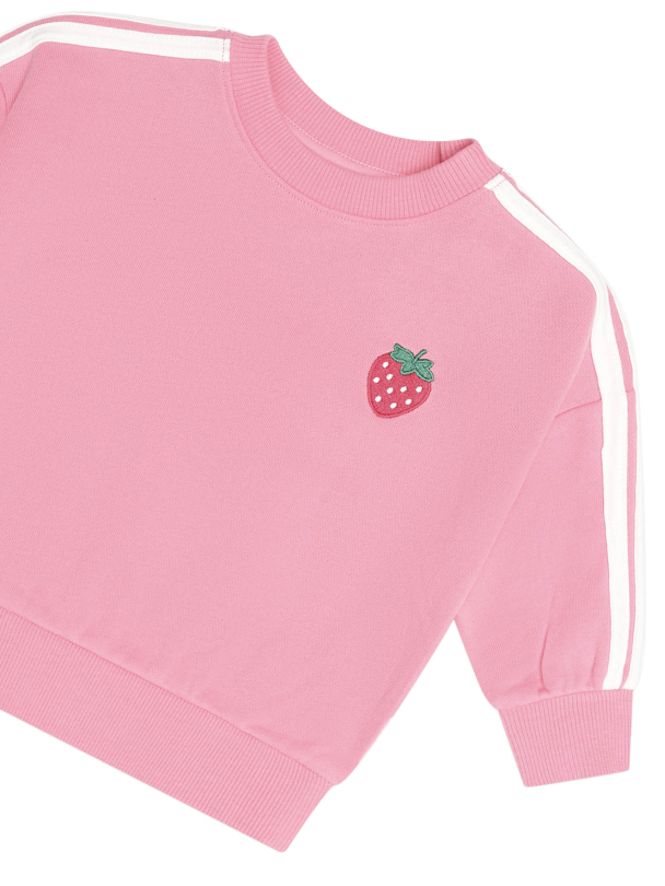 Strawberry Emb Sweatshirt - Flamingo - Image 3