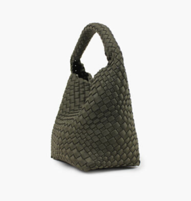 Annabel Neoprene Bucket Bag Small - Mørk Olivengrønn - Image 2