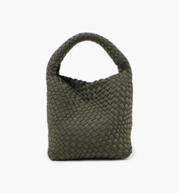 Annabel Neoprene Bucket Bag Small - Mørk Olivengrønn - Image 1