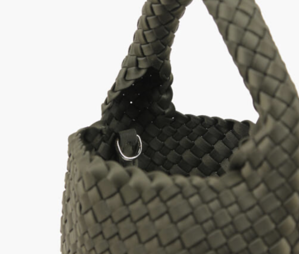 Annabel Neoprene Bucket Bag Small - Mørk Olivengrønn - Image 3