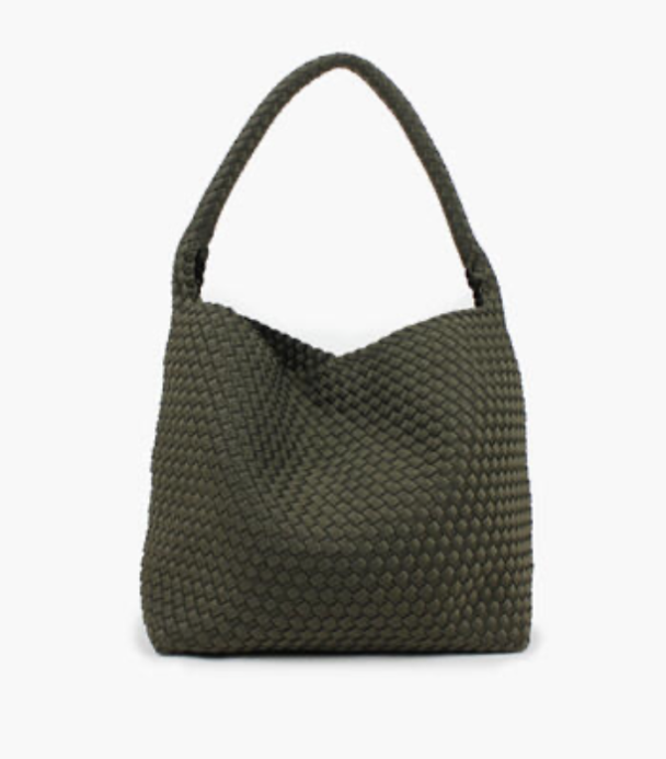 Annabel Neoprene Bucket Bag Large - Mørk Olivengrønn - Image 1