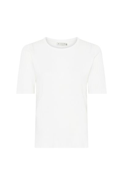 Topp Rib Rund Hals Offwhite 179-125